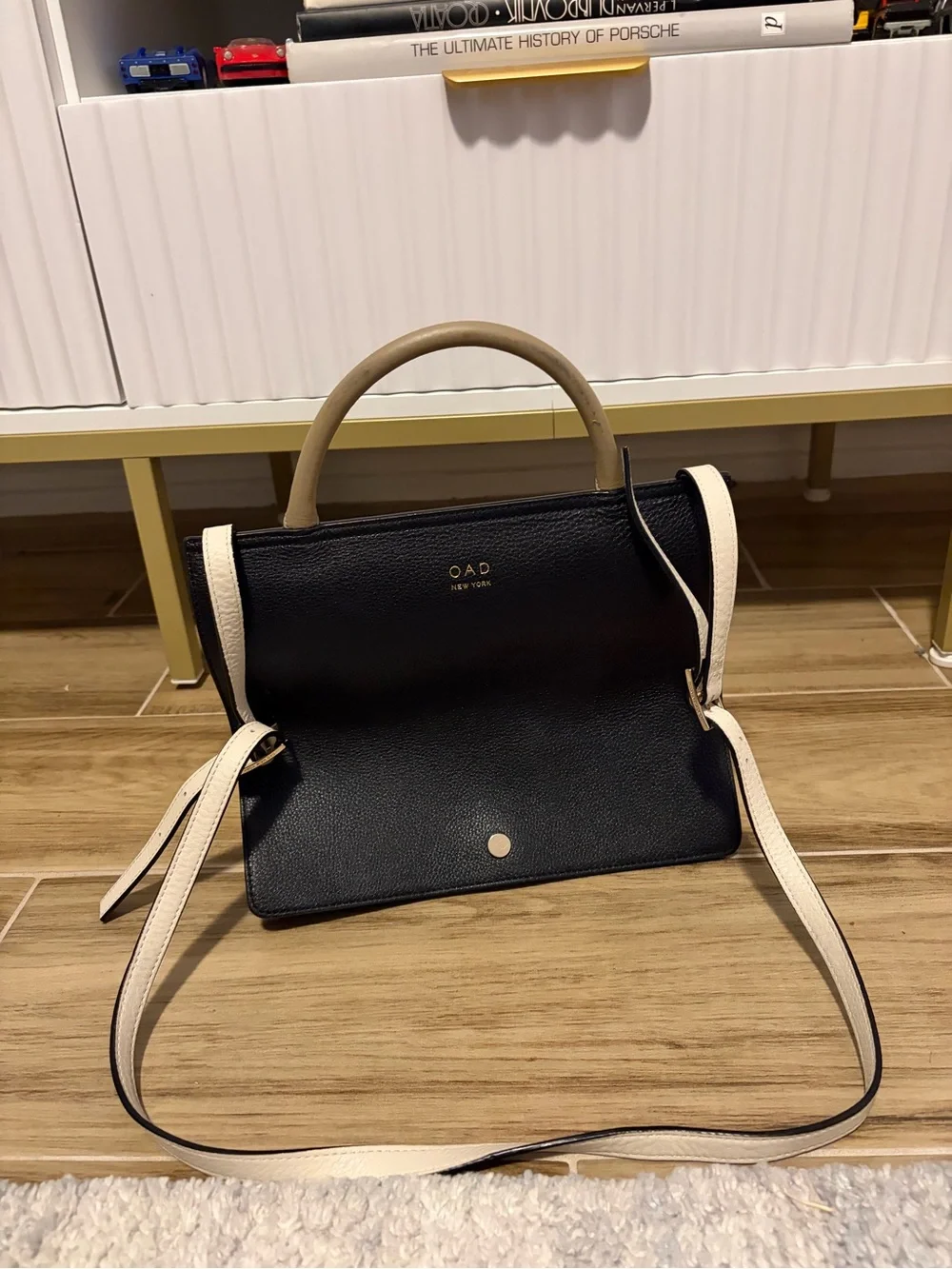 OAD New York Leather Prism Satchel Convertible Crossbody Shoulder Bag Tricolor